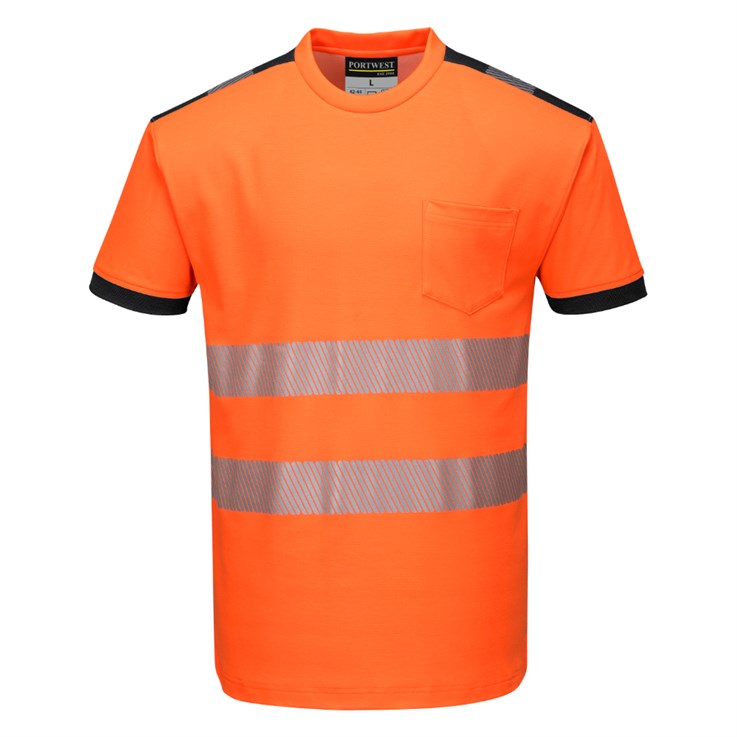 Portwest Hi-Vis T-Shirt Short Sleeve Orange/Black T181